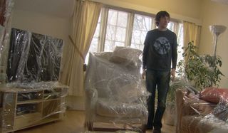 Smithy wraps the furniture in clingfilm!