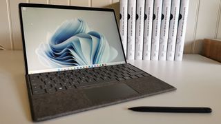 A photograph of the Microsoft Surface Pro 8 on a desk