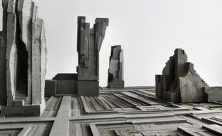 Monumental sculptures made of concrete