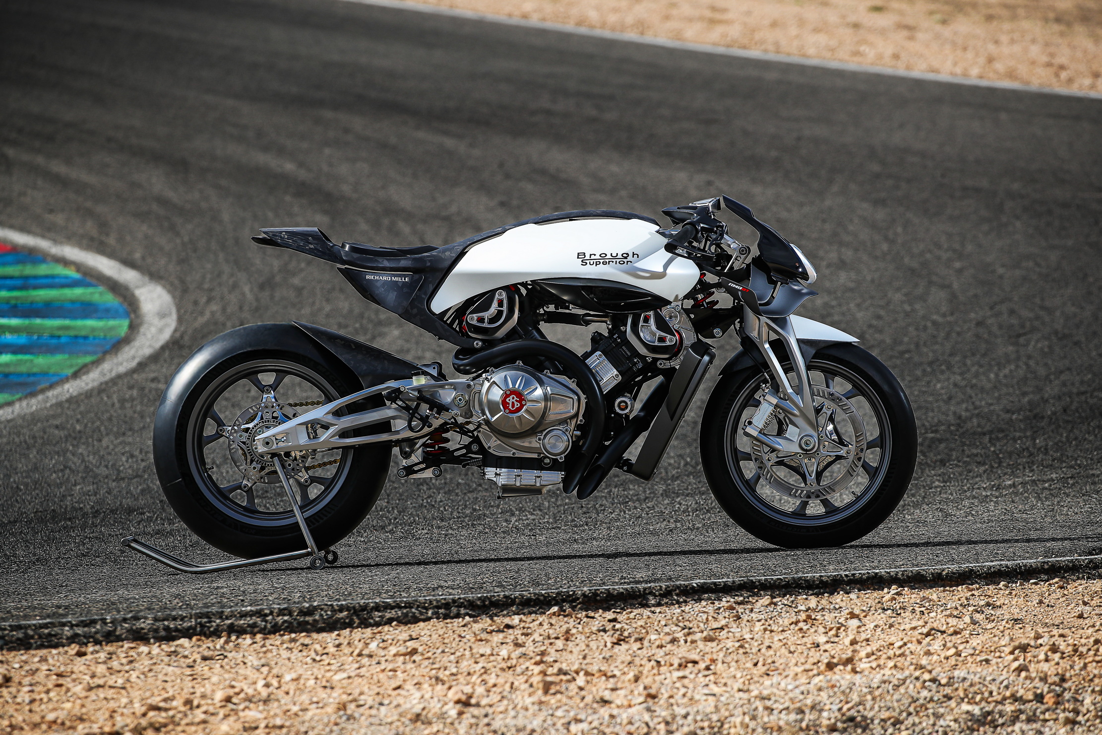 Side on view of the new Brough Superior