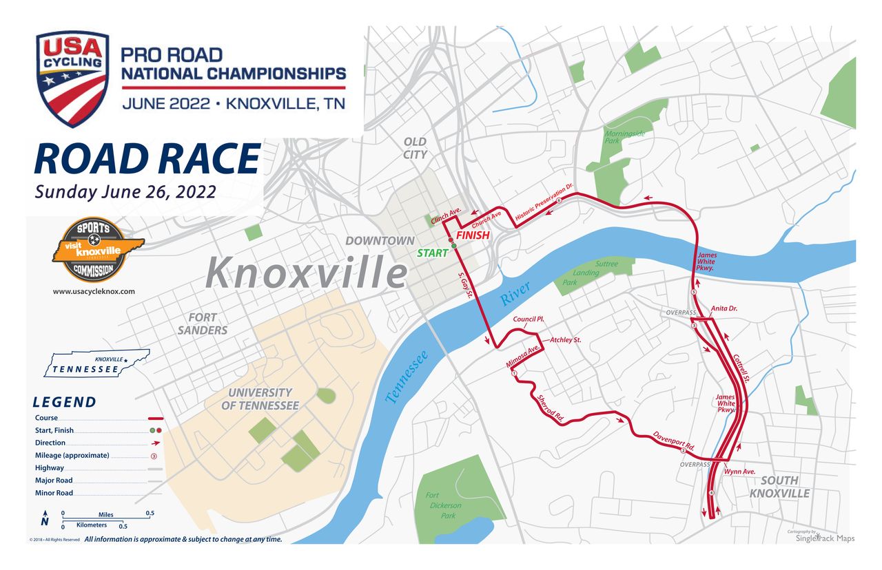 New circuit for 2022 USA Cycling Road Race National Championships