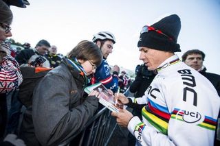 World Champion Philippe Gilbert (BMC) signs autographs for his hometown fans