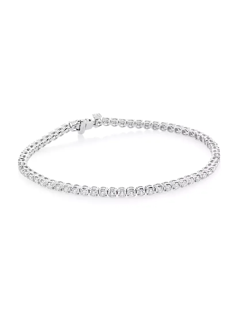 14k White Gold & 2 Tcw Diamond Tennis Bracelet