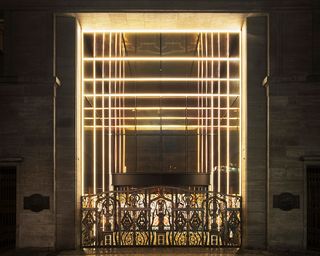 lighting installation at the entrance of Berlin department store KaDeWe
