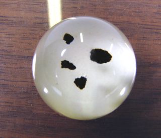 An example of a NASA-prepared lucite "button" containing Apollo 11 lunar soil samples. One of these buttons has revisited the moon aboard NASA's Artemis I Orion spacecraft.