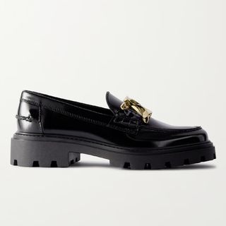 Tod’s Gomma Pesante Embellished Glossed-Leather Loafers