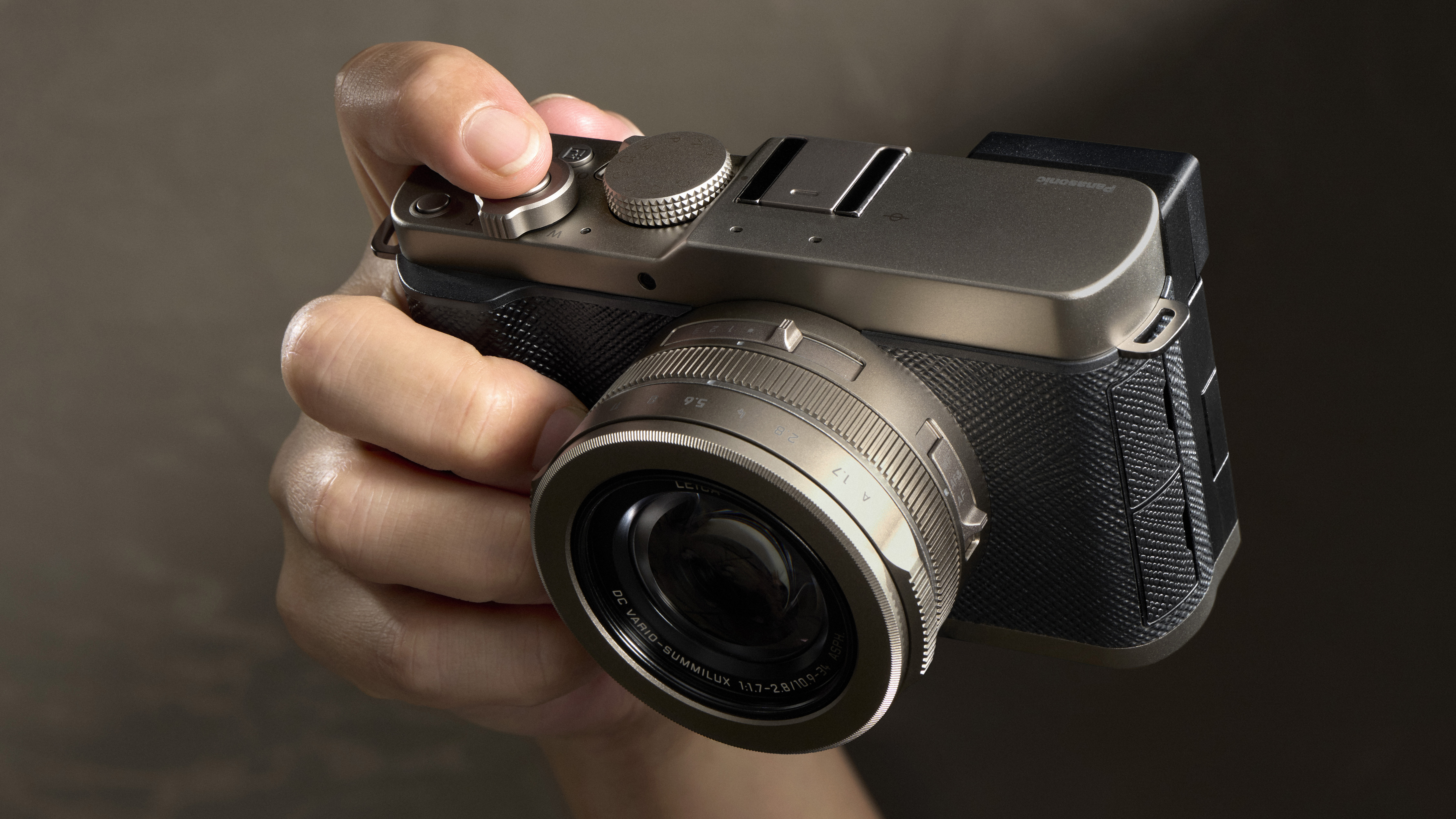 Panasonic Lumix L10 being held by hand