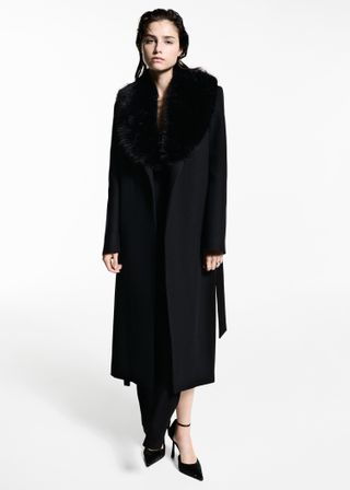 Manteco Wool Coat With Detachable Fur Collar - Women | Mango Usa