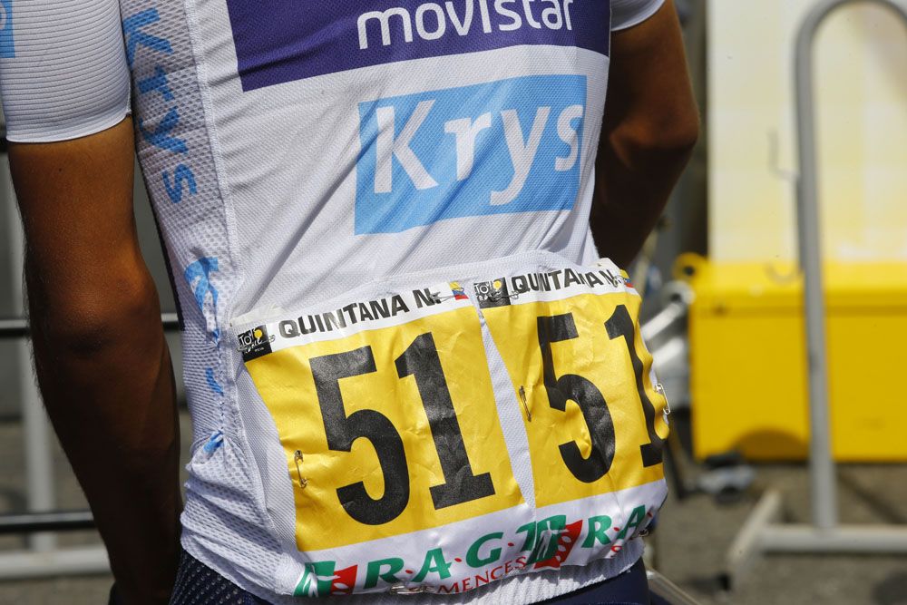 Yellow numbers for Nairo Quintana and his Movistar teammates