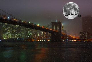 Santa's seligh over Manhattan.