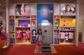 The Luciana Vega collection, seen here at the Houston American Girl store, includes the doll, outfits (for the doll and for girls), accessory sets, playsets and books.
