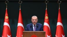 Turkey President Erdogan giving address
