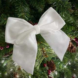 white velvet bow ornament