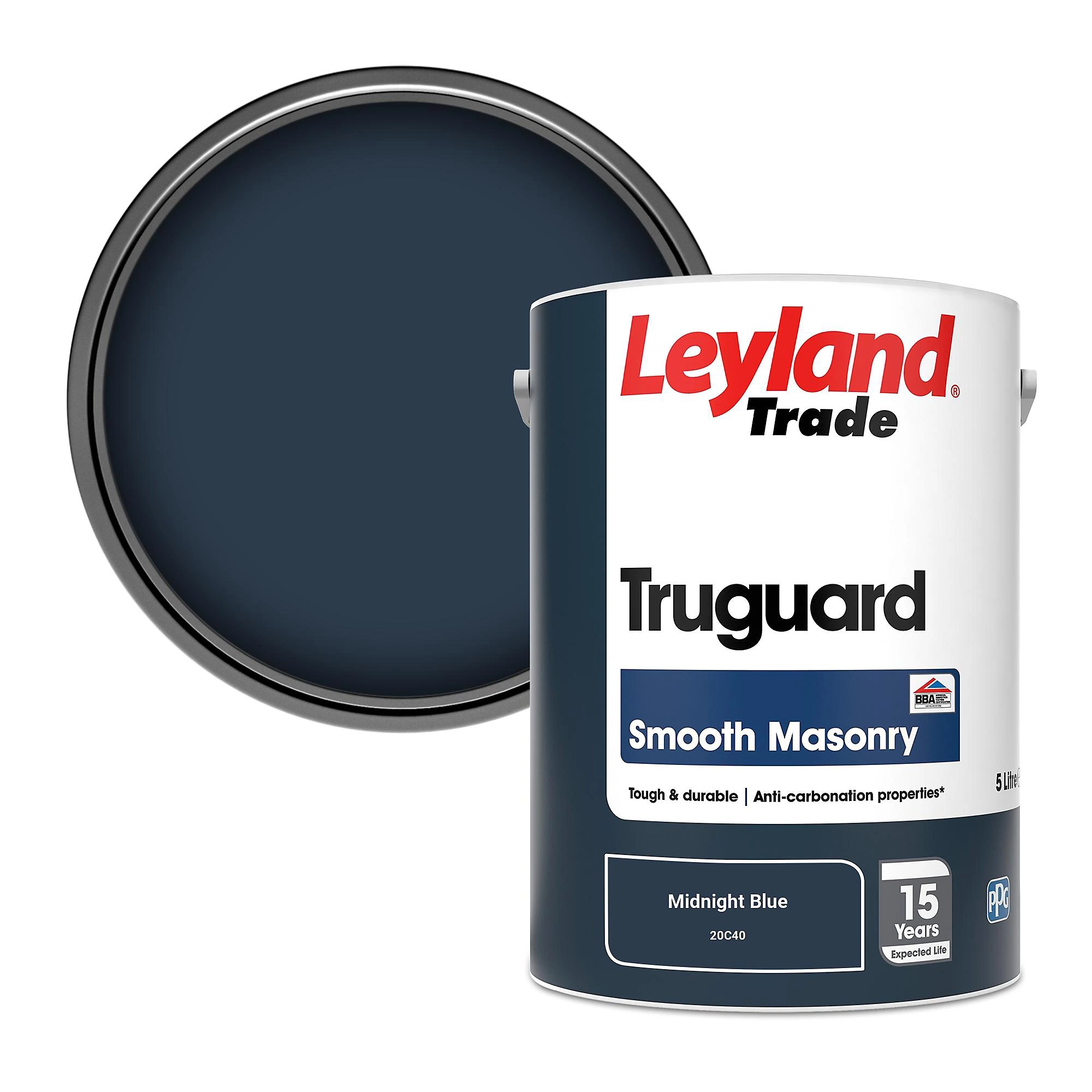 Leyland Trade Truguard Smooth Masonry Paint Midnight Blue (20C40) 5L