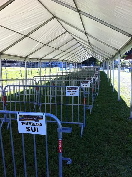 The tech support and feed zone area the day before the race.