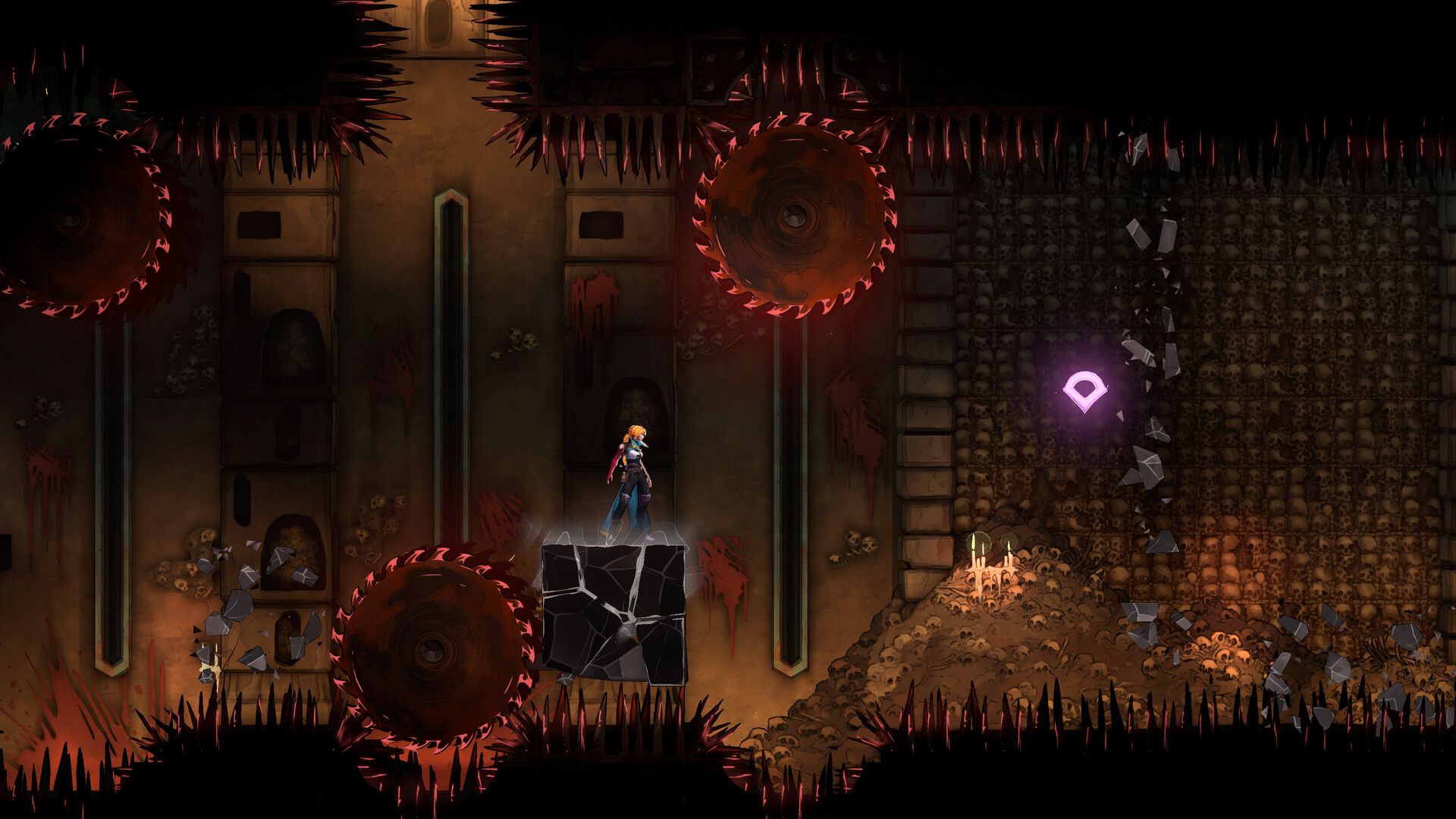 A screenshot from Castlevania: Belmont's Curse showing intricate level design