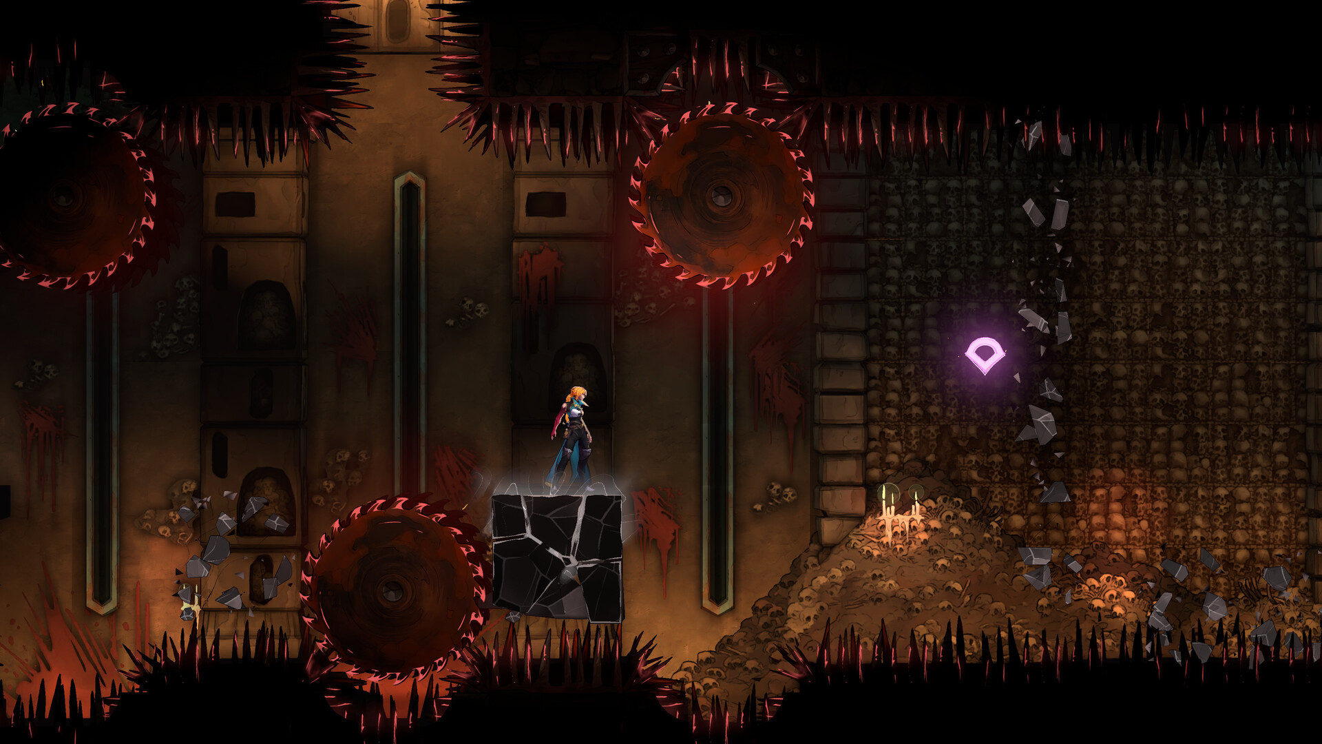 A screenshot from Castlevania: Belmont's Curse showing intricate level design