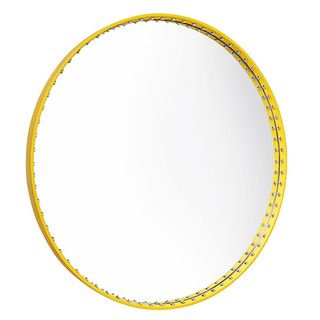 Stud mirror in Mustard leather
