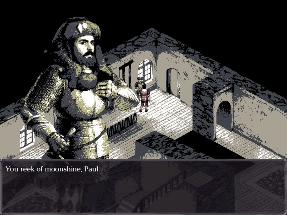 Dialogue screen in Felvidek with character accusing main character of being drunk