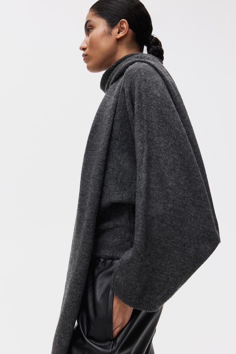 Oversized Scarf-Detail Sweater