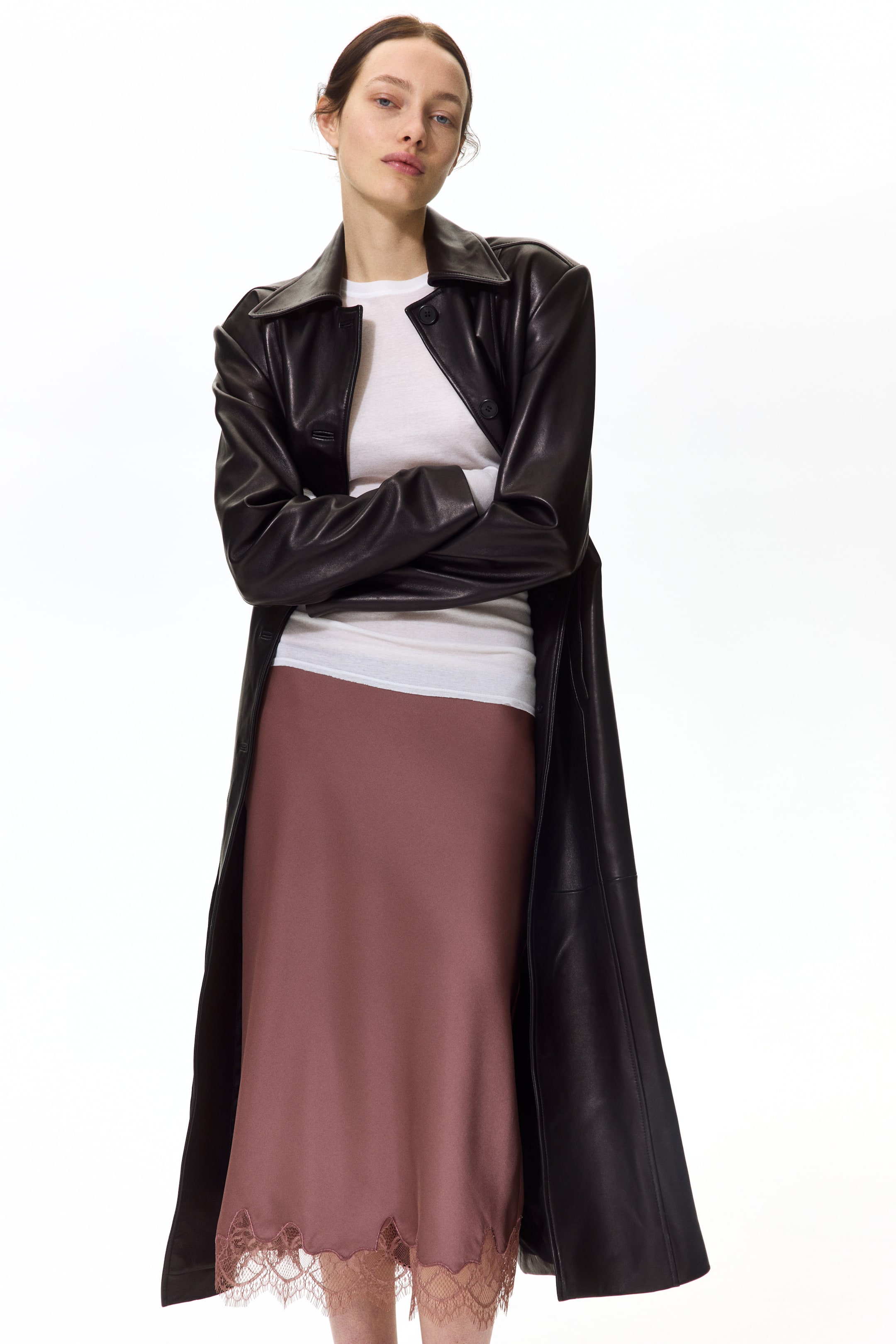 Lace-Trimmed Slip Skirt