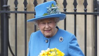 Queen Elizabeth II leaves the Easter Sunday service