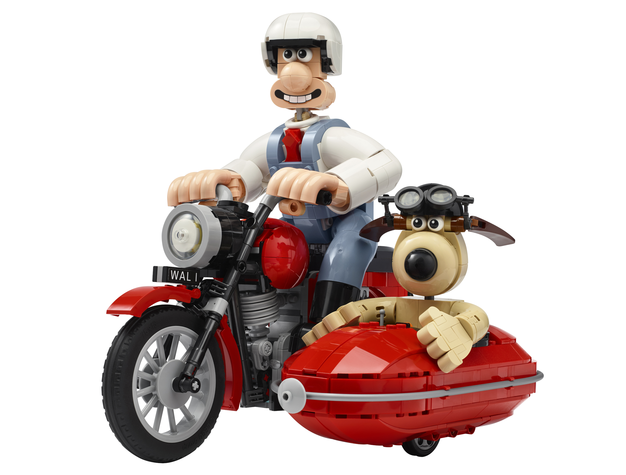 Lego Wallace &amp;amp; Gromit set on a plain background