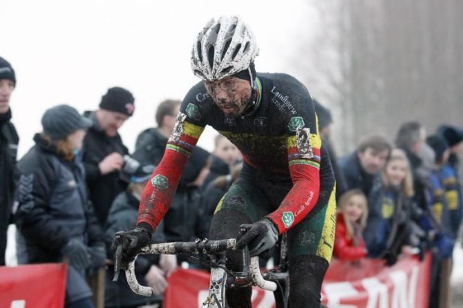 Sven Nys competes at the Azencross race in Loenhout, Belgium on December 29, 2010