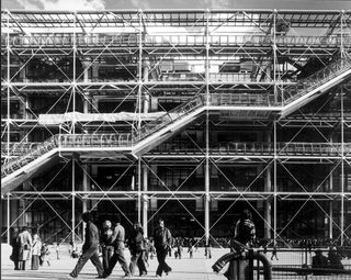 The Pompidou Centre designed by Renzo Piano and Richard Rogers and built in 1977.