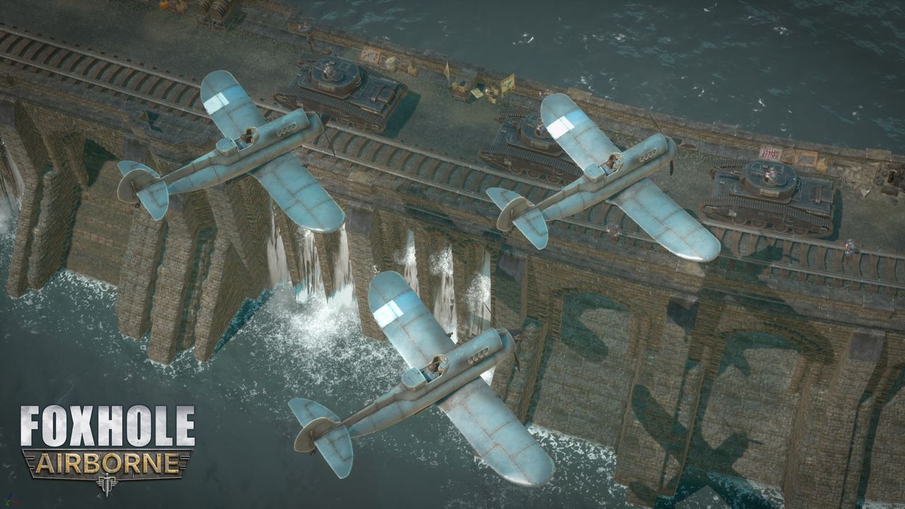 An image from the upcoming Airborne update adding warplanes to Foxhole.
