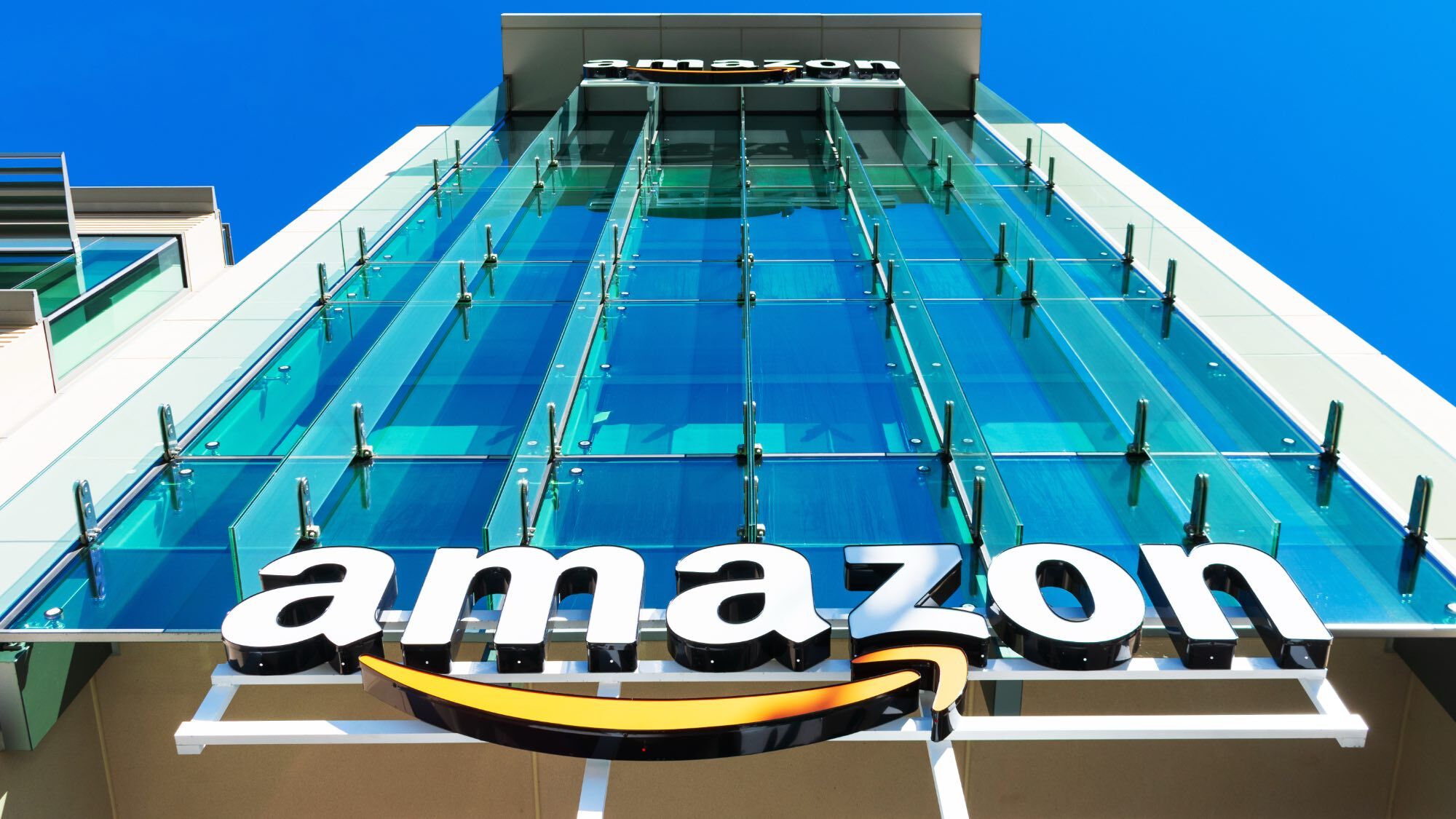 Amazon logo on a building