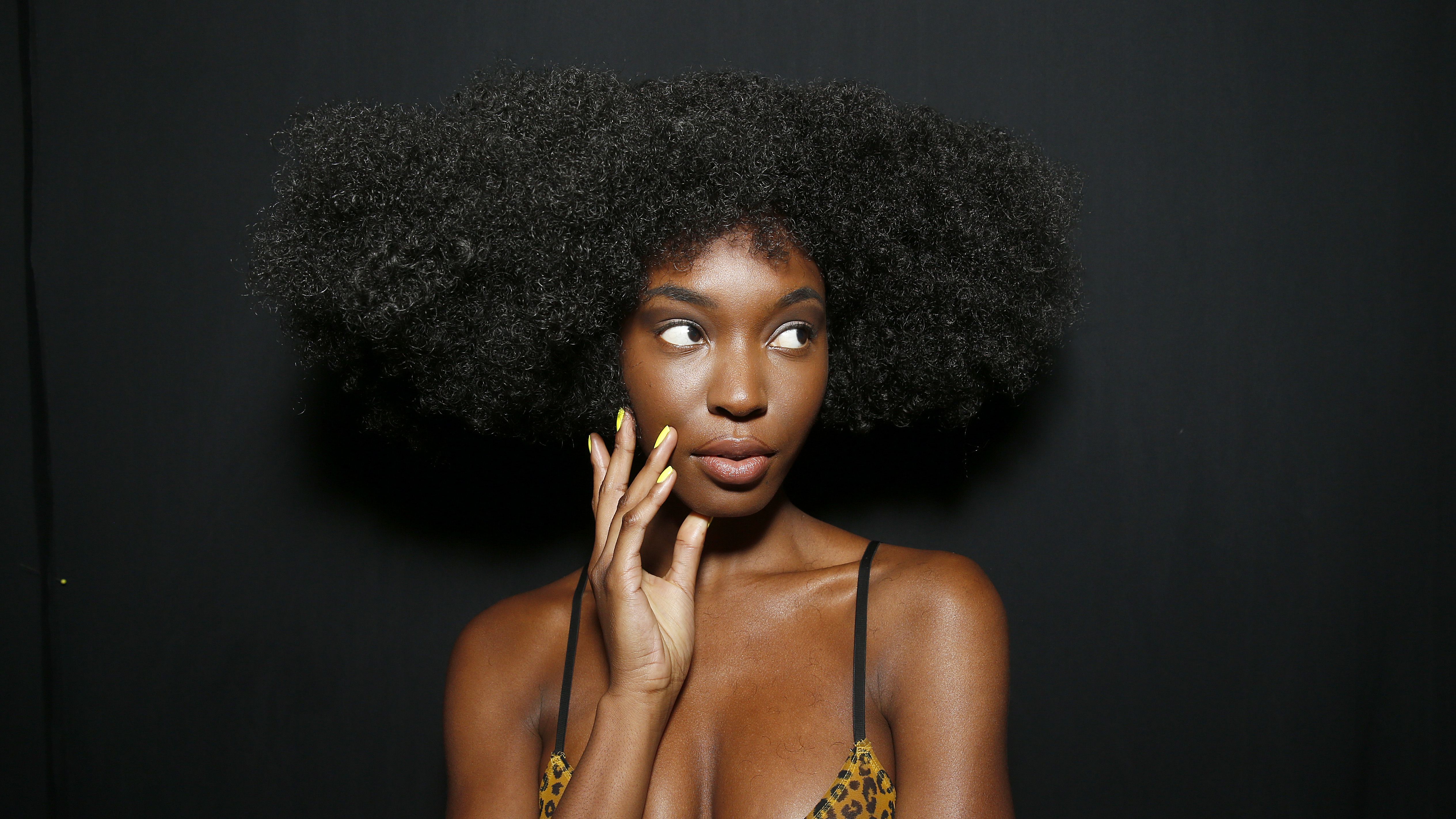 new york, new york february 08 a model poses backstage for christopher john rogers during new york fashion week the shows at gallery i at spring studios on february 08, 2020 in new york city photo by dominik bindlgetty images for nyfw the shows