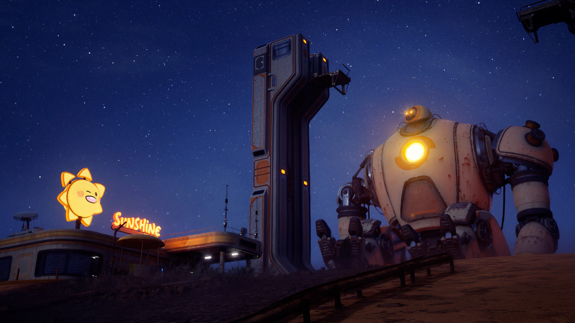 Robot recharging at night