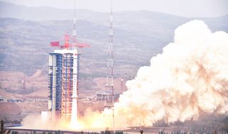 Shiyan 6 (03) lifts off atop of a Long March 4B rocket from Taiyuan on April 8, 2021.