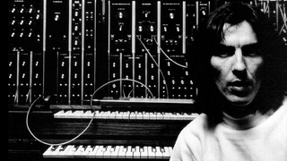 George Harrison with Moog synth