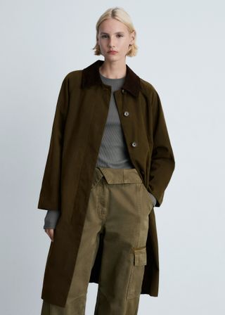 Long Corduroy Collar Parka - Women | Mango United Kingdom