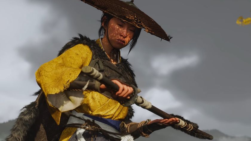 Ghost of Yotei Atsu holding katana