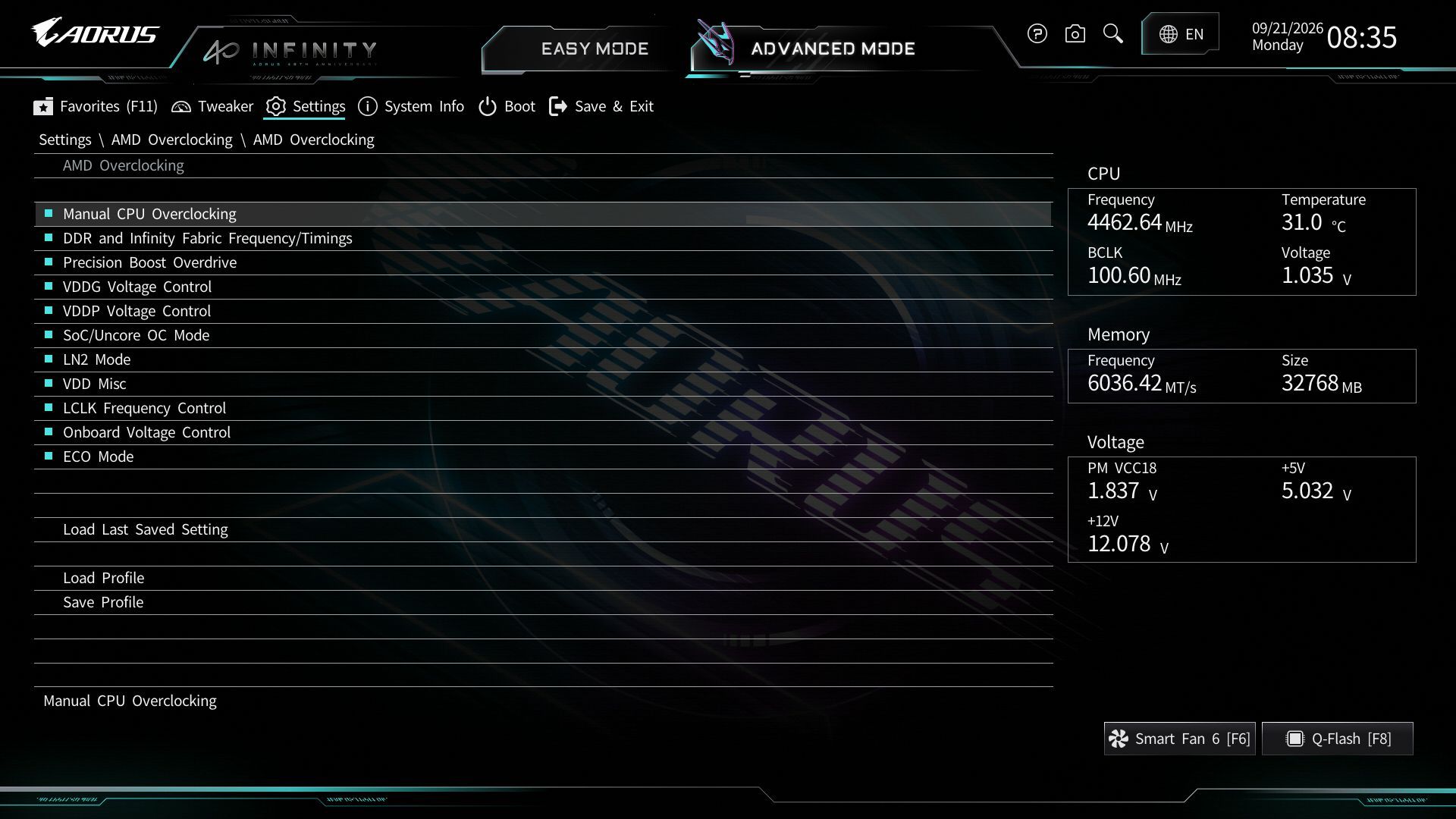 Gigabyte X870 Aorus Infinity - BIOS images