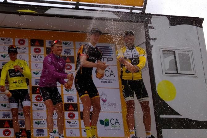 Chad Haga (Optum p/b Kelly Benefit Strategies) had reason to celebrate after finishing second overall at the Volta ao Alentejo.