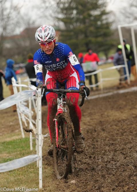 Sue Butler (USA) trying to find some solid ground