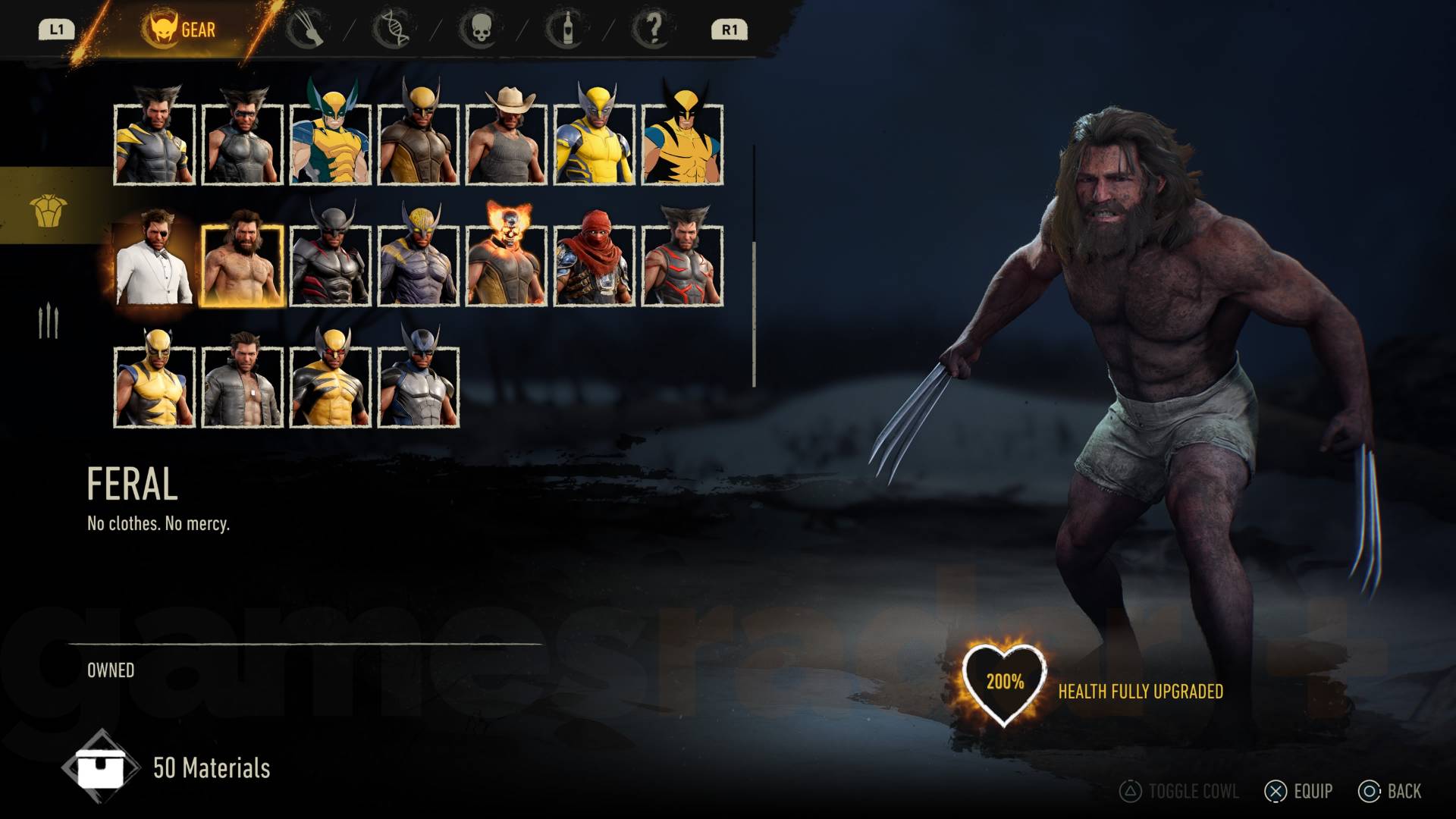 Marvel's Wolverine feral suit