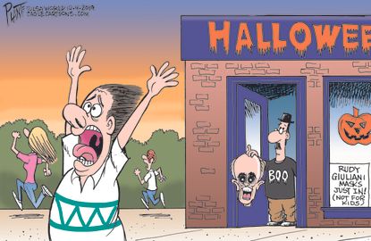 Political Cartoon U.S. Rudy Giuliani Scary Halloween Mask