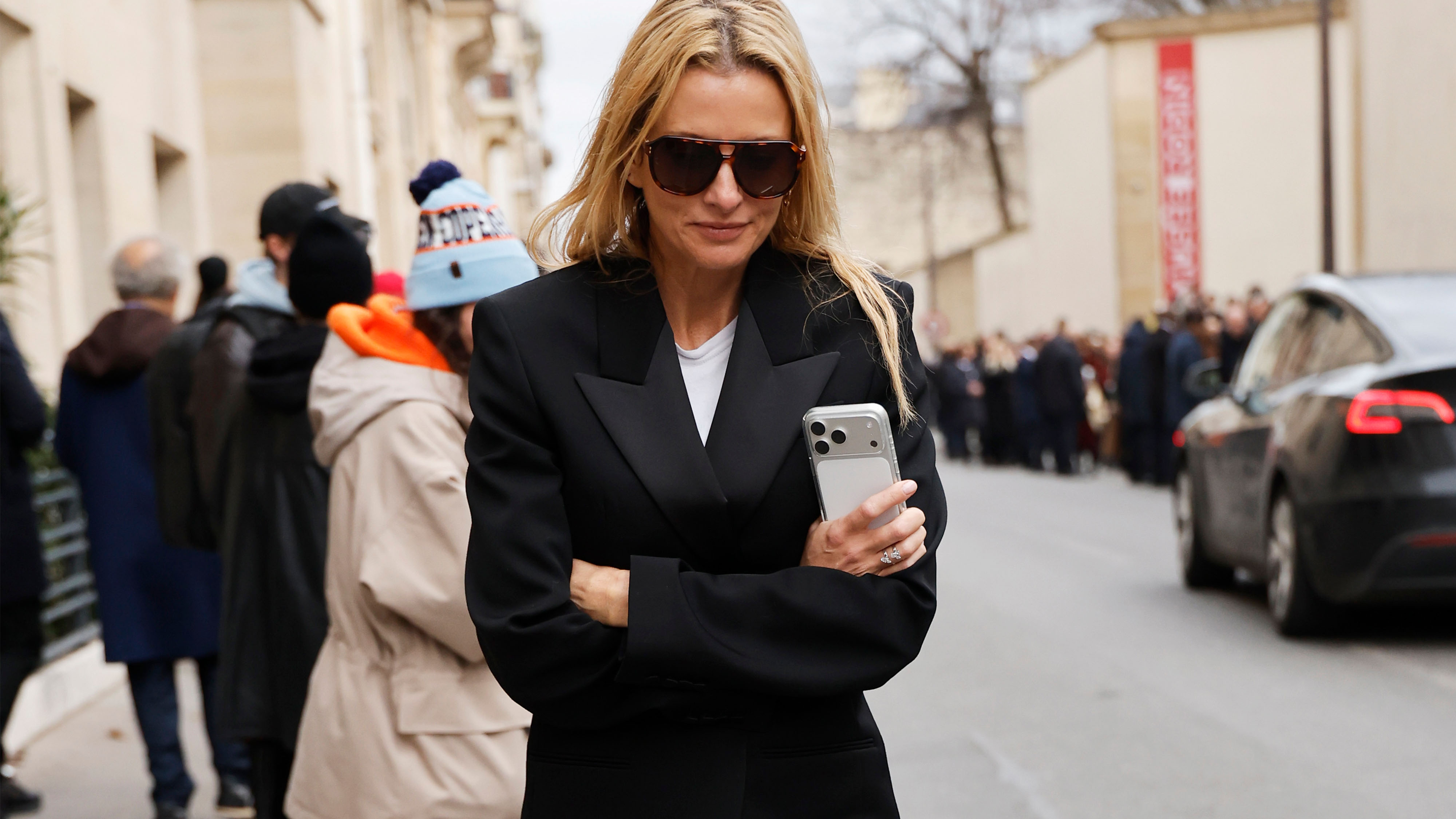 Street style outfit at couture fashion week