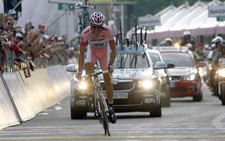 Alberto Contador has won the stage 16 mountain time trial, the Spaniard's seconds stage win of the Giro.