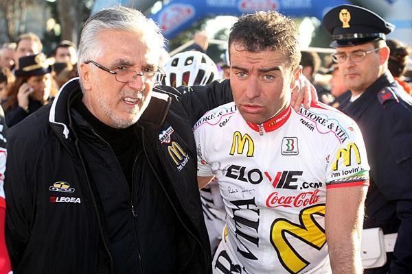 Italy's Ivano Fanini (l) strikes at those behind the doping cases of Riccardo Ricc&ograve; and Emanuele Sella