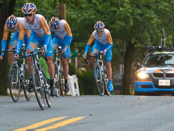 Caleb Fairly (Felt-Holowesko Partners) leads the team up the climb on his way to the U23 jersey.