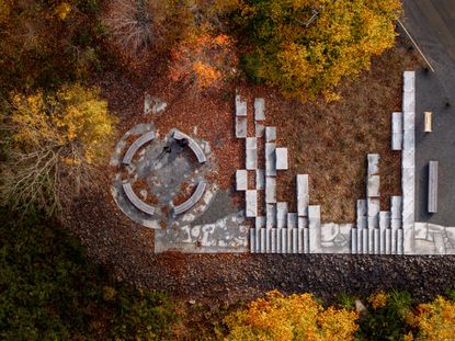 Tekαkαpimək Contact Station made of wood and among dense trees in a rural location