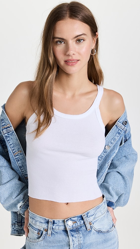 Re/done Cropped Ribbed Tank