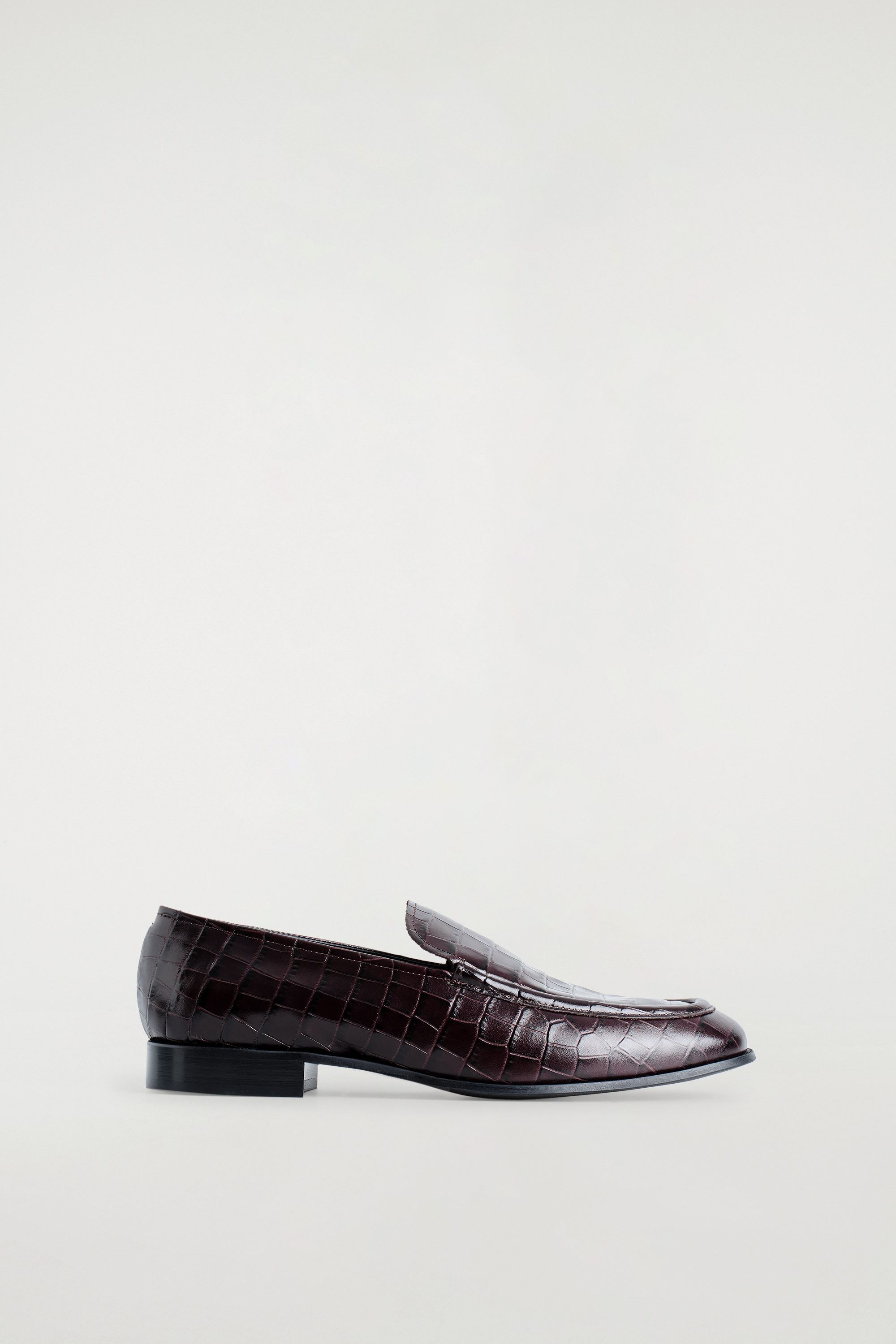 Croc-Effect Leather Loafers