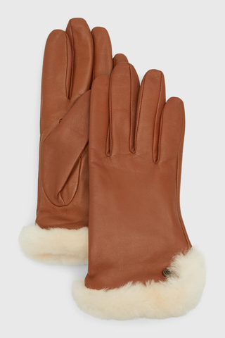 UGG brown leather gloves